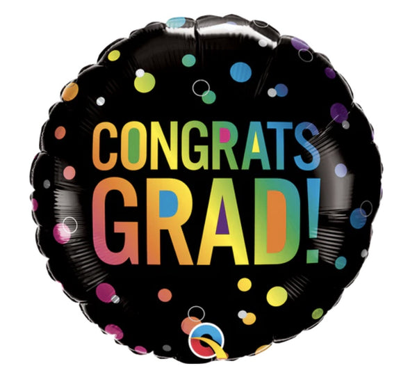 18" ROUND FOIL CONGRATS GRAD OMBRE DOT
